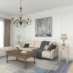 Traditional Wood Accent Table Ivory - Olivia & May -Side Tables Sales unnamed file 3475