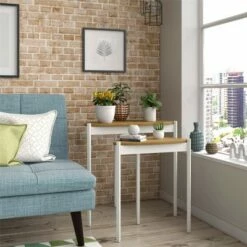 Tallulah Nesting Tables - Novogratz Walnut/white