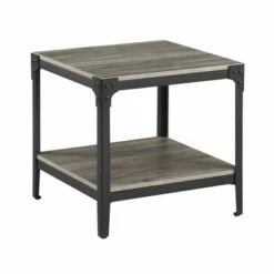 Set of 2 Benny Urban Industrial Angle Iron Side Tables - Saracina Home Dark Walnut -Side Tables Sales unnamed file 35