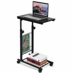 Costway Height Adjustable Sofa Side Table Snack End Slide Under Table Rolling Casters -Side Tables Sales unnamed file 3506