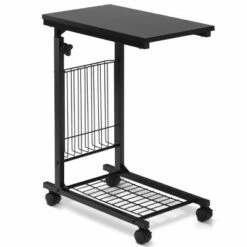Costway Height Adjustable Sofa Side Table Snack End Slide Under Table Rolling Casters -Side Tables Sales unnamed file 3507