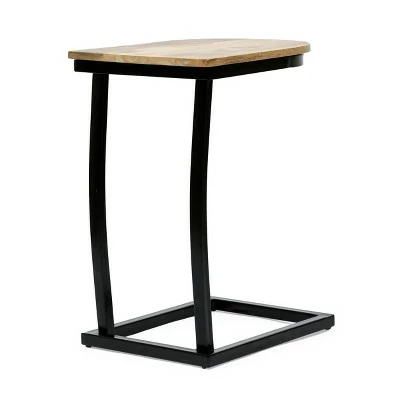 Lunsford Handcrafted Boho C Shaped End Table Honey Brown/Black - Christopher Knight Home 4 Lunsford Handcrafted Boho C Shaped End Table Honey Brown/Black - Christopher Knight Home - Image 2