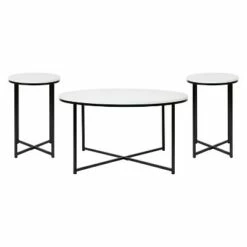 Flash Furniture Hampstead Collection Coffee and End Table Set - Laminate Top with Crisscross Frame, 3 Piece Occasional Table Set -Side Tables Sales unnamed file 3530