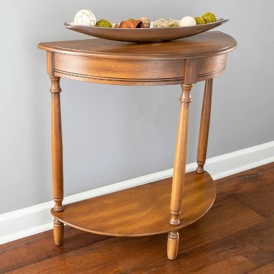 Decor Therapy Simplify Half Round Accent Table - Décor Therapy Walnut 11 Decor Therapy Simplify Half Round Accent Table - Décor Therapy Walnut - Image 9
