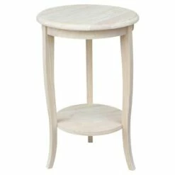 Cambria Solid Wood End Table - International Concepts White -Side Tables Sales unnamed file 3615