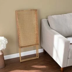 Bushall Folding Side Table Natural/Gold - Aiden Lane -Side Tables Sales unnamed file 3623