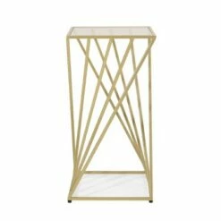Wadleigh Modern Glam Glass Top End Table Champagne Gold - Christopher Knight Home -Side Tables Sales unnamed file 3627