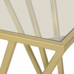 Wadleigh Modern Glam Glass Top End Table Champagne Gold - Christopher Knight Home -Side Tables Sales unnamed file 3629