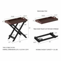 Hastings Home Folding Wood Portable Side Table With Removable Tray Top - Cherry/Black 9 Hastings Home Folding Wood Portable Side Table With Removable Tray Top - Cherry/Black -Side Tables Sales unnamed file 3641