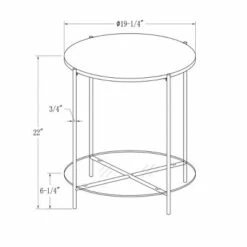 20" Glass and Faux Marble Glam Round Side Table - Saracina Home White Marble Top/chrome -Side Tables Sales unnamed file 3654