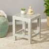 Eutaw Handcrafted Boho Mango Wood End Table Gray/White - Christopher Knight Home 2 Eutaw Handcrafted Boho Mango Wood End Table Gray/White - Christopher Knight Home -Side Tables Sales unnamed file 3665