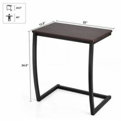 Costway Sofa Side End Table C-shaped Coffee Tray Laptop Snack Stand with Steel Frame -Side Tables Sales unnamed file 3674