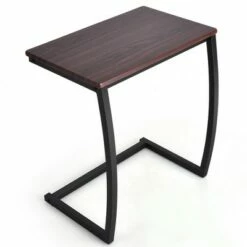 Costway Sofa Side End Table C-shaped Coffee Tray Laptop Snack Stand with Steel Frame -Side Tables Sales unnamed file 3677