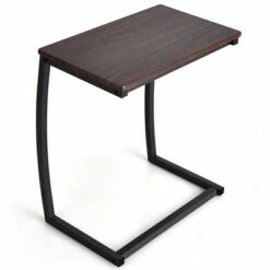 Costway Sofa Side End Table C-shaped Coffee Tray Laptop Snack Stand with Steel Frame -Side Tables Sales unnamed file 3680