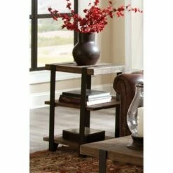20" Modesto 2 Shelf Solid Wood and Metal End Table Reclaimed Wood Brown - Alaterre Furniture -Side Tables Sales unnamed file 3683