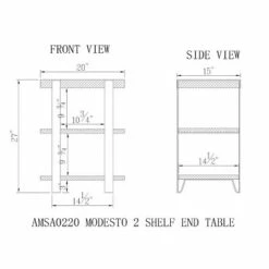 20" Modesto 2 Shelf Solid Wood and Metal End Table Reclaimed Wood Brown - Alaterre Furniture -Side Tables Sales unnamed file 3685