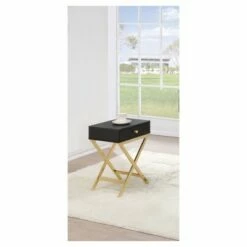 End Table Black Brass - Acme Furniture