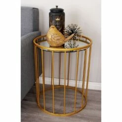 Olivia & May Set of 3 Contemporary Metal Accent Tables Gold - Olivia & May