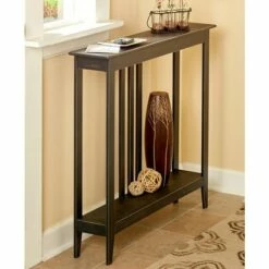 The Lakeside Collection Lakeside Slim Entryway Home Accent Table with Antique Finish
