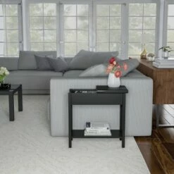 Hastings Home Flip-Top End Table With Hidden Hinged Storage Compartment and Lower Shelf - Matte Black -Side Tables Sales unnamed file 3761