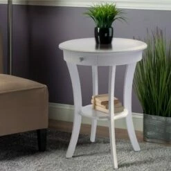 Sasha Round Accent Table - White - Winsome -Side Tables Sales unnamed file 3776