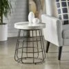 Woodbine Modern Handcrafted Marble Side Table Sand/Black - Christopher Knight Home