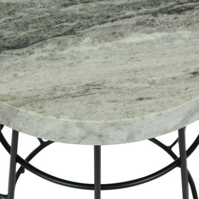 Woodbine Modern Handcrafted Marble Side Table Sand/Black - Christopher Knight Home 6 Woodbine Modern Handcrafted Marble Side Table Sand/Black - Christopher Knight Home - Image 4