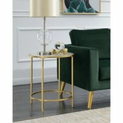 Breighton Home Gold Coast Deluxe Mirrored Round End Table - Johar Furniture -Side Tables Sales unnamed file 3841