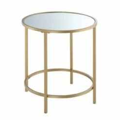 Breighton Home Gold Coast Deluxe Mirrored Round End Table - Johar Furniture -Side Tables Sales unnamed file 3845