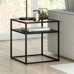 Henn& Hart Metal Industrial Side Table in Black and Bronze Finish - Henn&Hart 12 Henn& Hart Metal Industrial Side Table in Black and Bronze Finish - Henn&Hart -Side Tables Sales unnamed file 3849