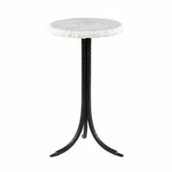 Kiawotto Round Marble Top Accent Table Black/White - Aiden Lane -Side Tables Sales unnamed file 3880