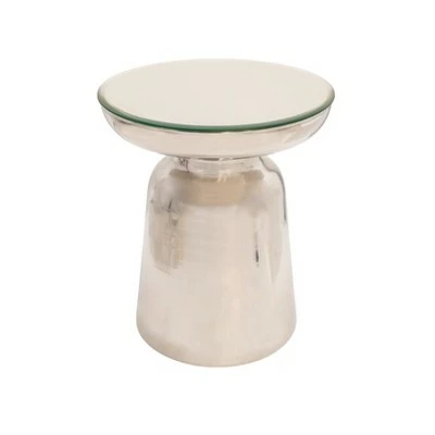 Metal Side Table with Mirror Top - Sagebrook Home Black 8 Metal Side Table with Mirror Top - Sagebrook Home Black - Image 6