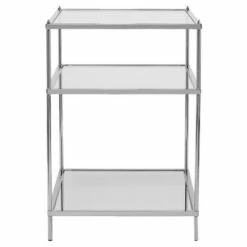 Benton Glam Mirrored Side Table - Chrome - Aiden Lane -Side Tables Sales unnamed file 3902