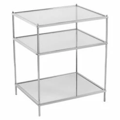 Benton Glam Mirrored Side Table - Chrome - Aiden Lane -Side Tables Sales unnamed file 3904