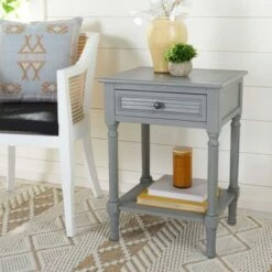 Tate 1 Drawer Accent Table - Safavieh Distressed White