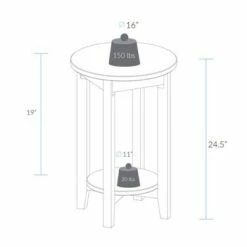 American Oak Top Round End Table Forest Gray/Black - Flora Home -Side Tables Sales unnamed file 3921