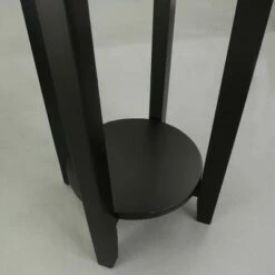 American Oak Top Round End Table Forest Gray/Black - Flora Home -Side Tables Sales unnamed file 3925