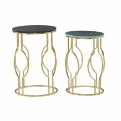 Olivia & May Set of 2 Glam Marble Accent Tables Gold - Olivia & May -Side Tables Sales unnamed file 395