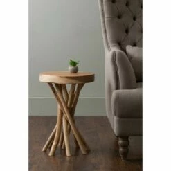 Kenton Teak Accent Table - East at Main White -Side Tables Sales unnamed file 3967
