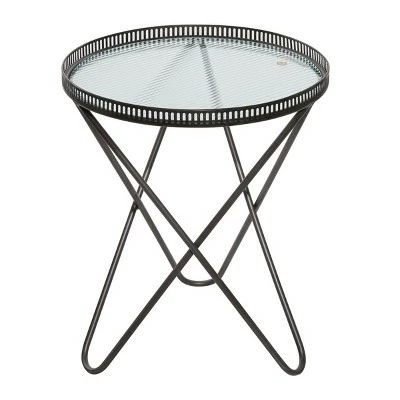 Olivia & May Set of 2 Industrial Metal Accent Tables Gray - Olivia & May 4 Olivia & May Set of 2 Industrial Metal Accent Tables Gray - Olivia & May - Image 2