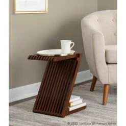 Z-Bamboo End Table Walnut - LumiSource -Side Tables Sales unnamed file 3998