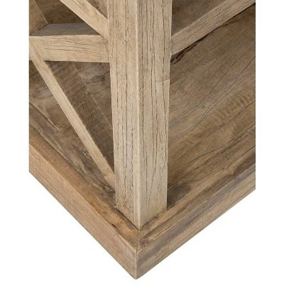 Hudson 25" Cross Side Table Brown - East at Main 3 Hudson 25" Cross Side Table Brown - East at Main