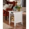 Nantucket End Table with Charger - Atlantic Furniture White -Side Tables Sales unnamed file 4002
