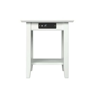 Nantucket End Table with Charger - Atlantic Furniture White 4 Nantucket End Table with Charger - Atlantic Furniture White - Image 2