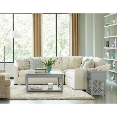 Middlebury Wood End Table with Drawer and Shelf Gray - Alaterre Furniture 4 Middlebury Wood End Table with Drawer and Shelf Gray - Alaterre Furniture - Image 2