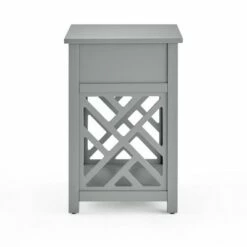 Middlebury Wood End Table with Drawer and Shelf Gray - Alaterre Furniture 14 Middlebury Wood End Table with Drawer and Shelf Gray - Alaterre Furniture -Side Tables Sales unnamed file 4027