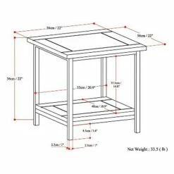 22" Rhonda End Table - WyndenHall Beach Brown -Side Tables Sales unnamed file 4062