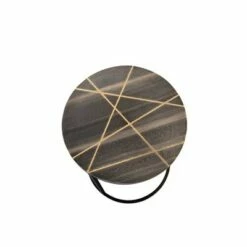 2pc Metal/Marble Side Table with Gold Inlays Black - Sagebrook Home -Side Tables Sales unnamed file 407