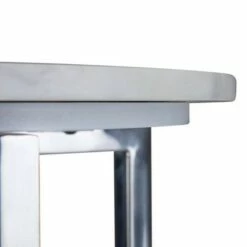 18" Farnell Contemporary Wide Metal Accent Side Table with Chrome Base White/Silver - WyndenHall -Side Tables Sales unnamed file 4074