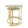 2pc Metal Round Side Table - Sagebrook Home Gold